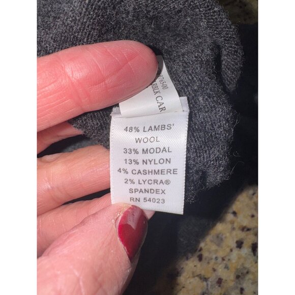Banana Republic Lambs Wool Gray Charcoal Button Cardigan Sweater XS Sustainable - Picture 8 of 8
